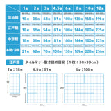 ［30×30cm］おくだけ吸着タイルマット モロッコタイル ／絨毯タイプ（表面：ループ状）